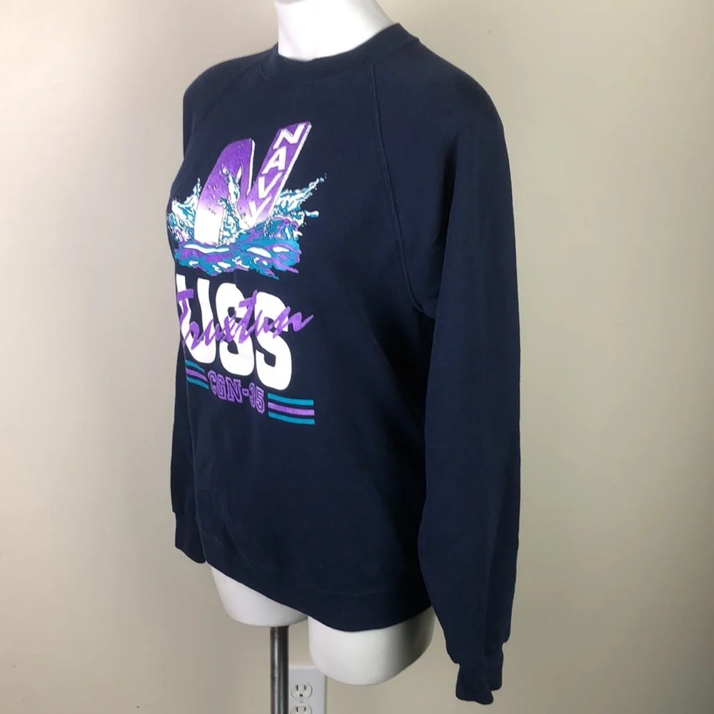 Vintage Navy Sweatshirt USS Truxtun CGN-35